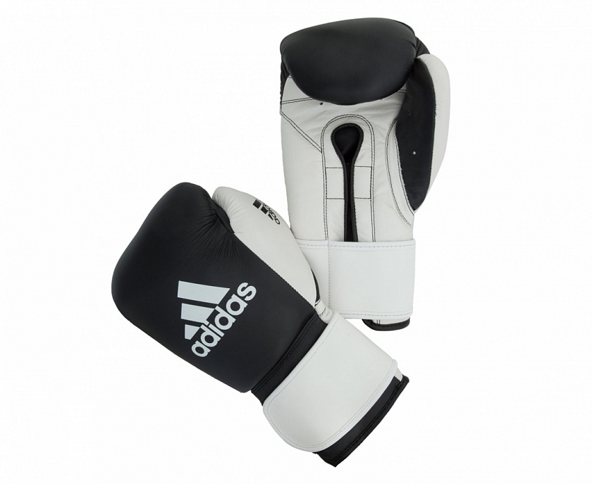Купить перчатки боксерские adidas glory strap professional черно-белые по цене  в магазине VersusBox.ru