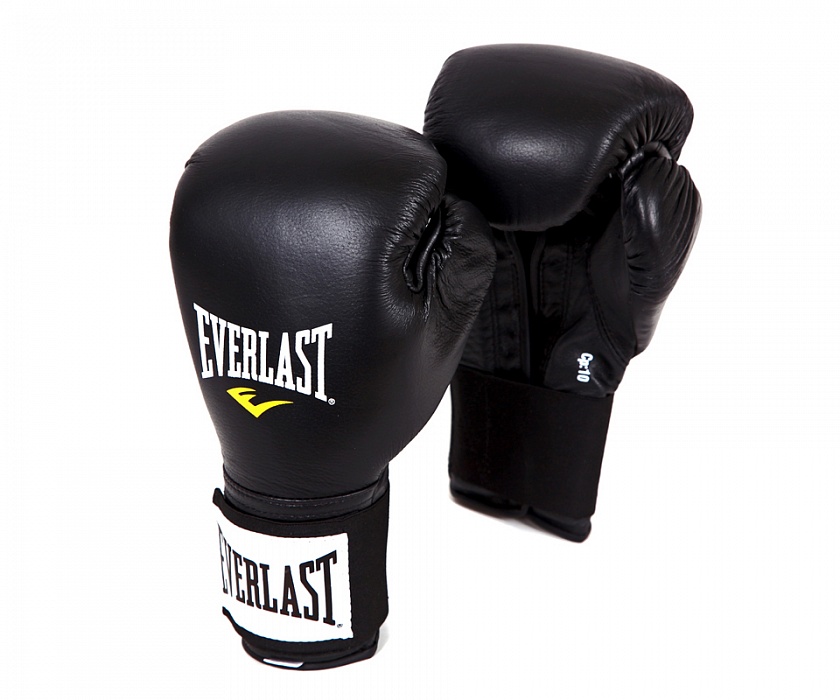 Купить боксерские перчатки everlast тренировочные на липучке черные по цене 6 650 ₽ в магазине VersusBox.ru