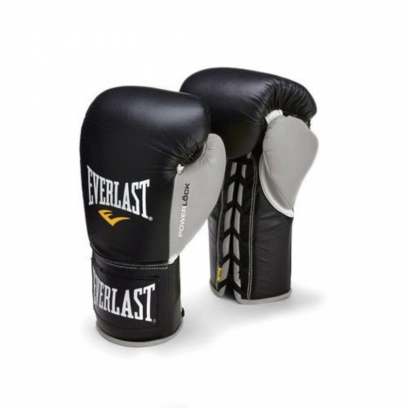 Купить боксерские перчатки everlast боевые powerlock черно-серые по цене 10 999 ₽ в магазине VersusBox.ru