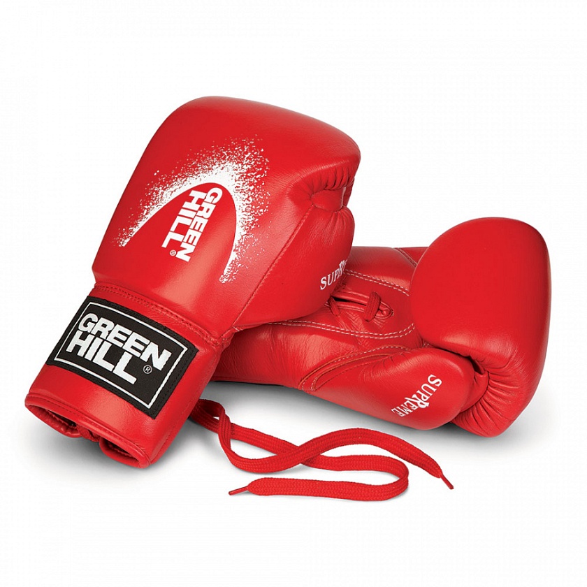 Купить боксерские перчатки green hill supreme  красные по цене  в магазине VersusBox.ru