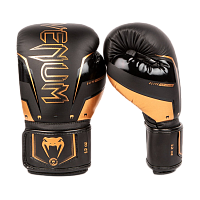 Боксерские перчатки Venum Elite Evo черно-бронзовые 12 унций