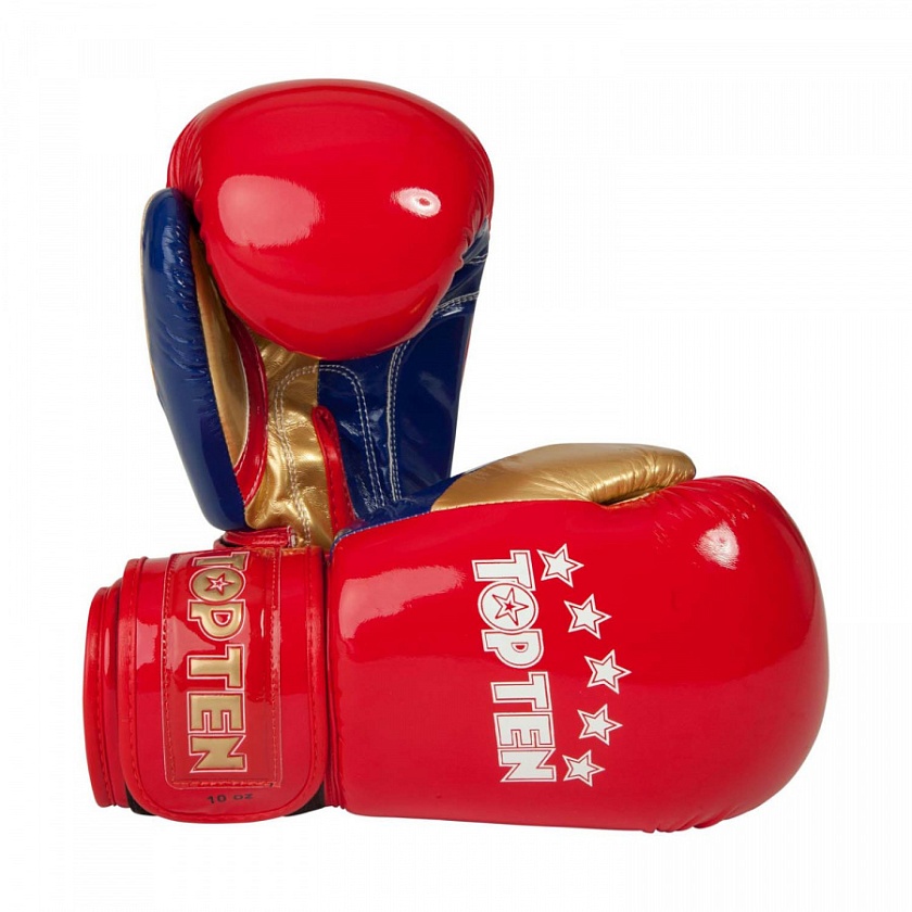 Купить top ten боксерские тренировочные перчатки красно- золотые champion по цене 6 990 ₽ в магазине VersusBox.ru