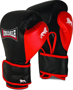 Перчатки тренировочные Lonsdale Haydock 10oz черн/красн. в интернет-магазине VersusBox.ru