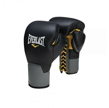 Перчатки тренировочные на шнуровке Pro Leather Laced 12oz черн. в интернет-магазине VersusBox.ru