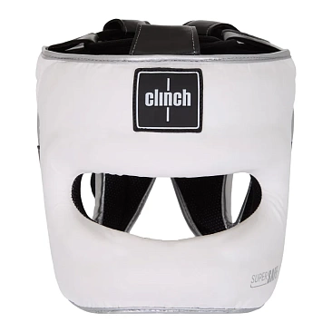 Шлем для единоборств с бампером Clinch Face Guard бело-серебристый в интернет-магазине VersusBox.ru