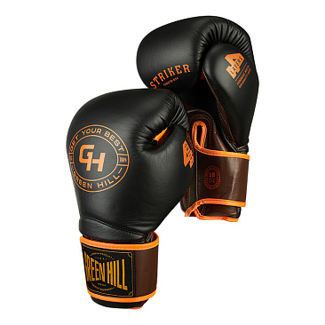 THBGTR-024 боксерские перчатки STRIKER черный/оранжевый в интернет-магазине VersusBox.ru