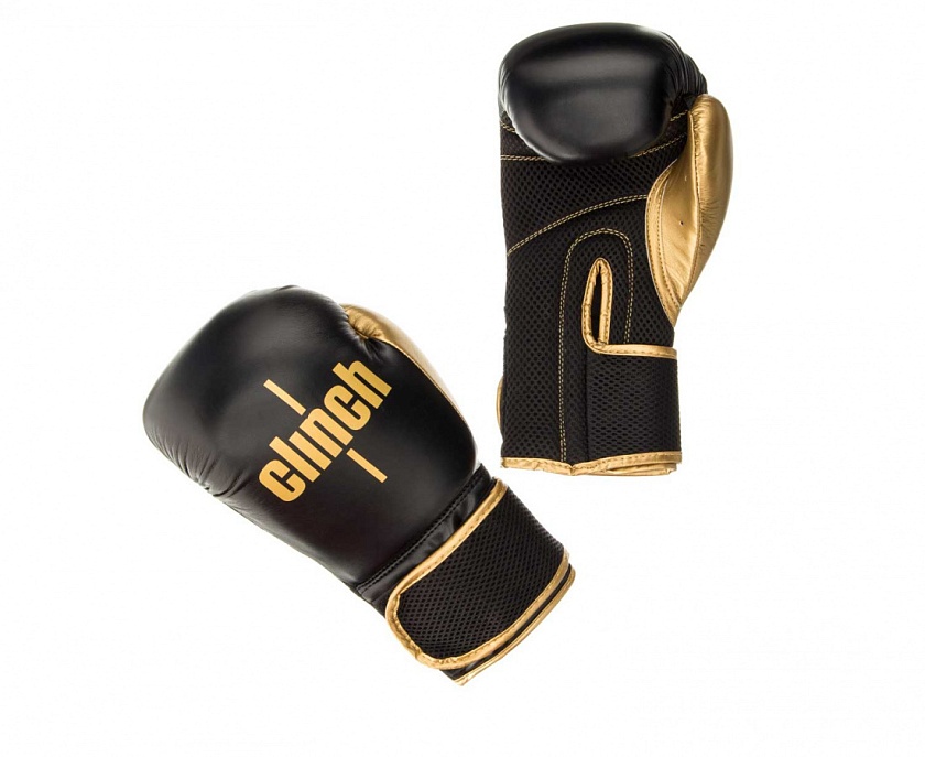 Купить перчатки боксерские clinch aero черно-золотые по цене 3 290 ₽ в магазине VersusBox.ru