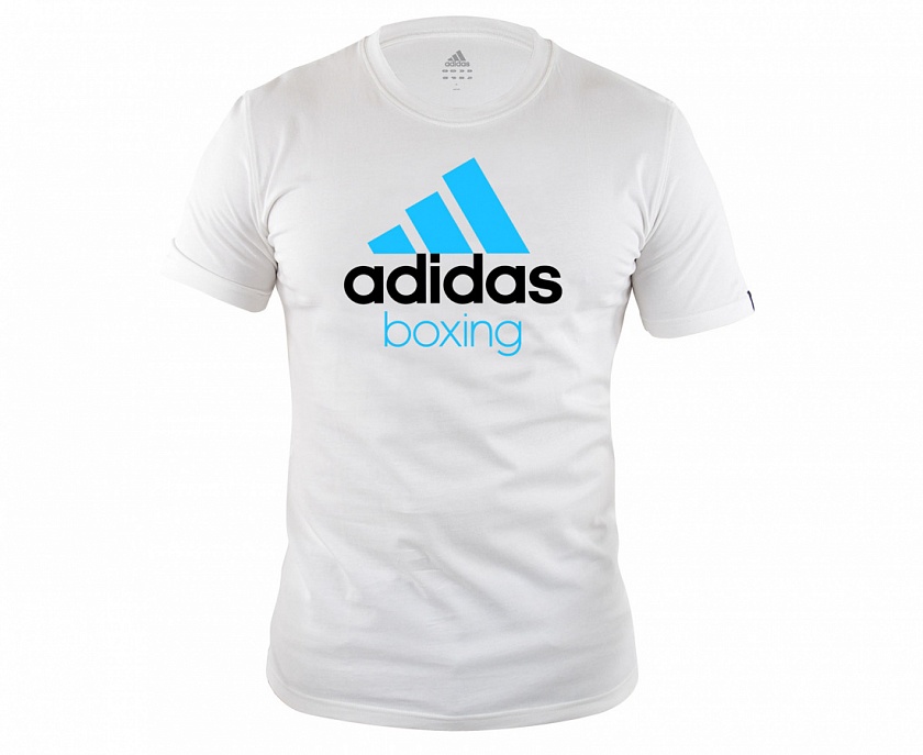 Футболка adidas Community T-Shirt Boxing бело-синяя в интернет-магазине VersusBox.ru