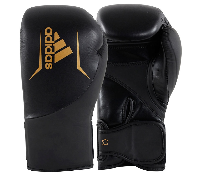 Купить перчатки боксерские adidas speed 200 черно-золотые по цене 6 640.50 ₽ в магазине VersusBox.ru