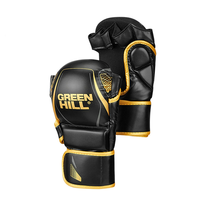 MMI-603GH Гибридные перчатки для MMA черно-золотые в интернет-магазине VersusBox.ru