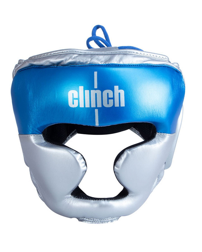 Шлем боксерский Clinch Kids серебристо-синий в интернет-магазине VersusBox.ru