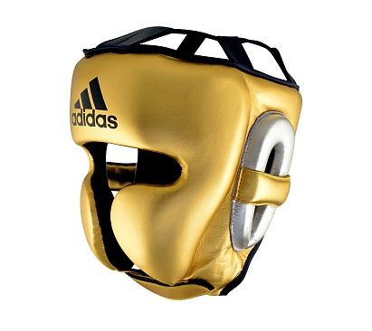 Шлем боксерский AdiStar Pro Metallic Headgear золото-серебристо-черный в интернет-магазине VersusBox.ru