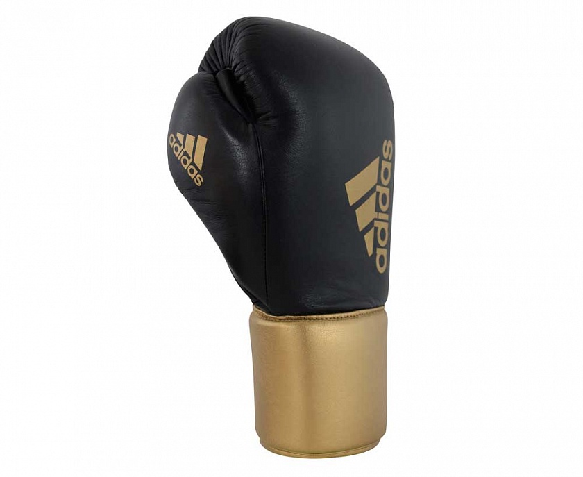 Купить перчатки боксерские adidas hybrid 200 pro lace черно-золотые по цене  в магазине VersusBox.ru
