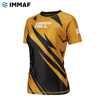 RGI-4021w Рашгард RASH GUARD IMMAF approved женский черно-золотой в интернет-магазине VersusBox.ru