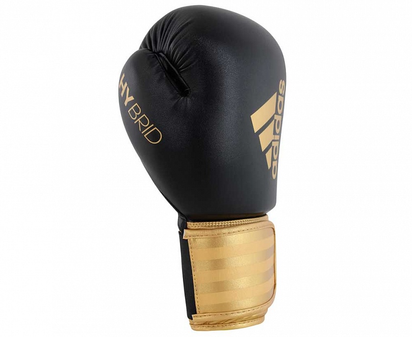 Купить перчатки боксерские adidas hybrid 100 черно-золотые по цене 3 505.50 ₽ в магазине VersusBox.ru