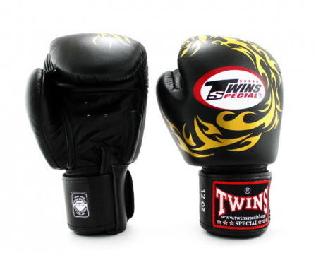 Перчатки боксерские Twins fbgvl3-33 черно-золотые в интернет-магазине VersusBox.ru