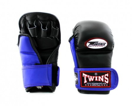Перчатки mma twins ggl1 grappling gloves черно-синие в интернет-магазине VersusBox.ru