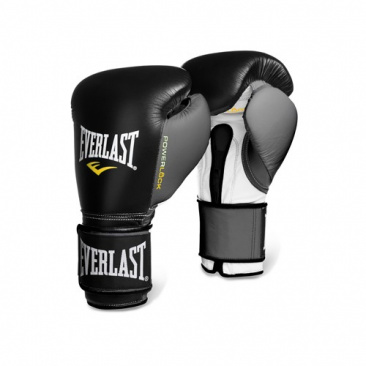 Боксерские перчатки Everlast тренировочные Powerlock черно-серые в интернет-магазине VersusBox.ru