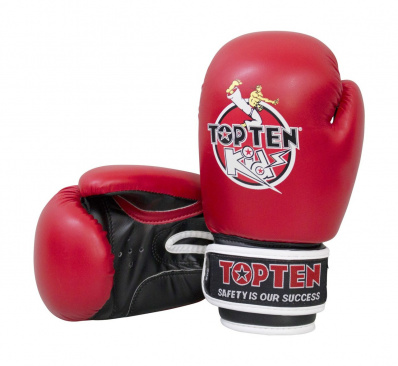 Top Ten детские боксерские тренировочные  перчатки красные Kids Generation в интернет-магазине VersusBox.ru