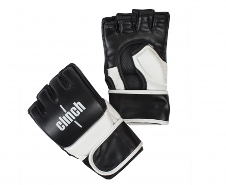 Перчатки для смешанных единоборств Clinch Combat черно-белые в интернет-магазине VersusBox.ru
