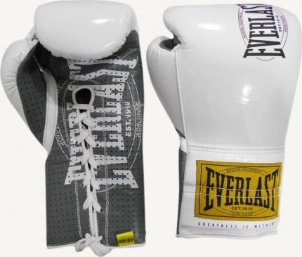 Боксерские перчатки Everlast 1910 Classic боевые белые в интернет-магазине VersusBox.ru