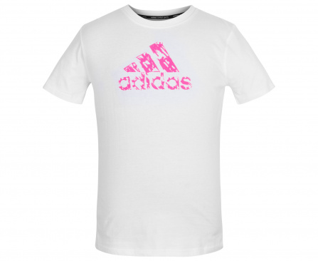 Футболка детская adidas Graphic Tee Kids бело-розовая в интернет-магазине VersusBox.ru
