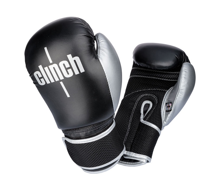 Купить перчатки боксерские clinch aero черно-серебристые по цене 2 990 ₽ в магазине VersusBox.ru